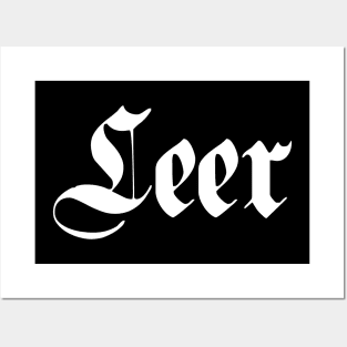 Leer written with gothic font Posters and Art